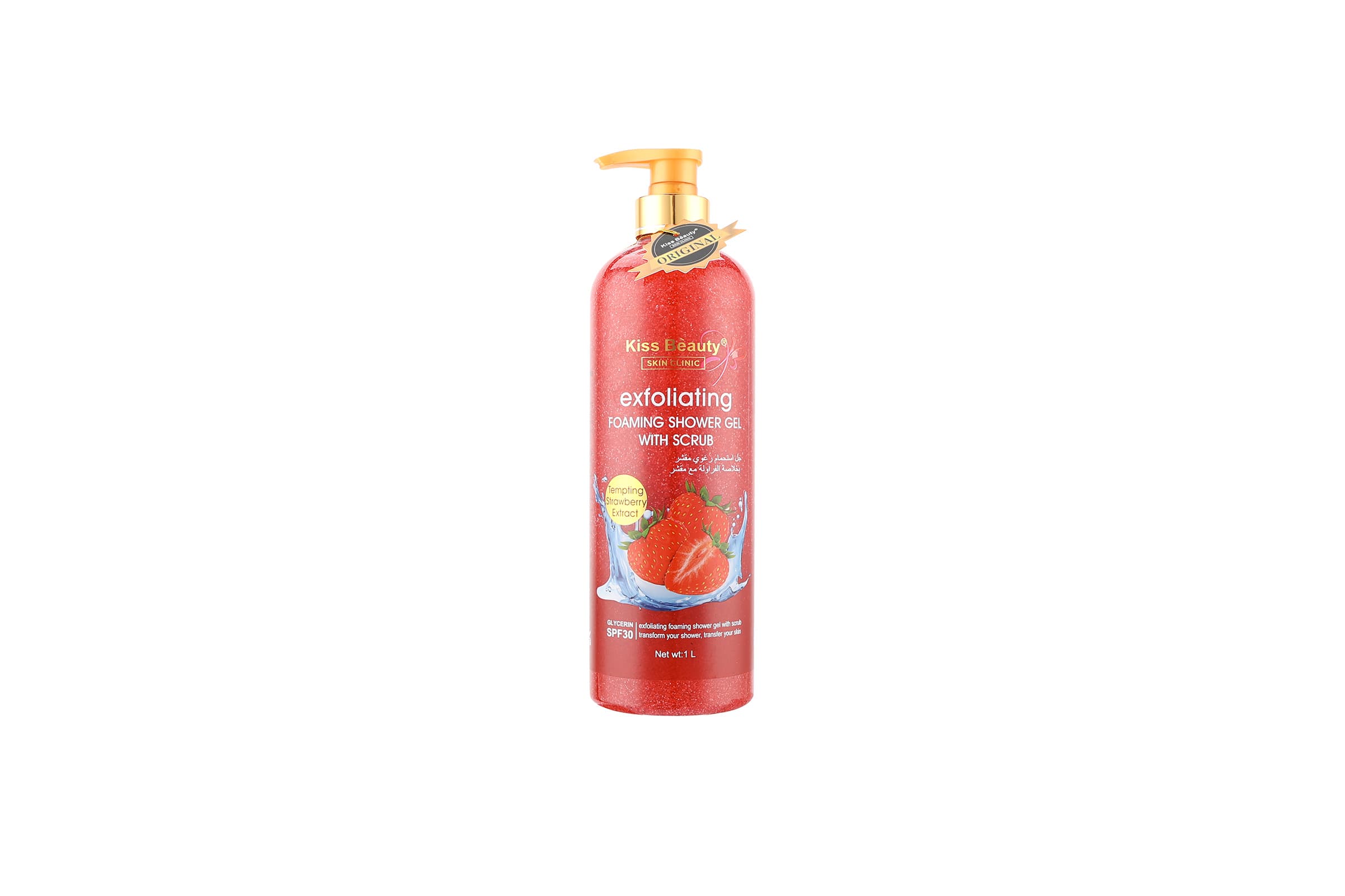 Tempting Strawberry Exfoliating Foaming Shower Gel with Scrub