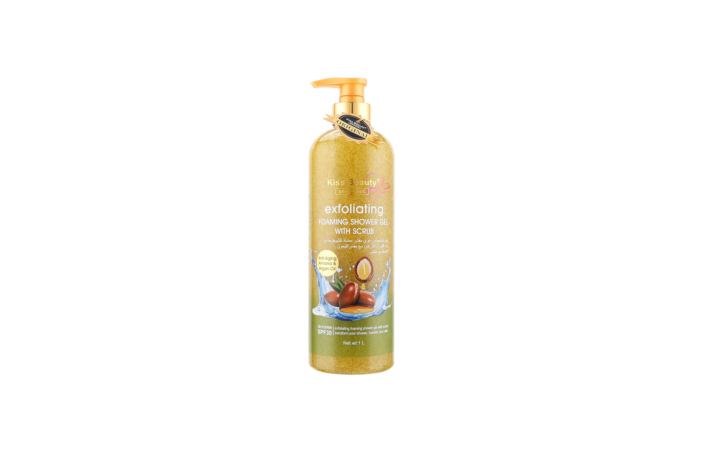 Anti-Aging Almond & Argan Oil Exfoliating Foaming Shower Gel