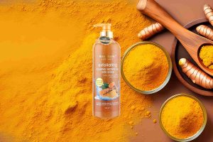 Whitening Turmeric Exfoliating Foaming Shower Gel with Scrub