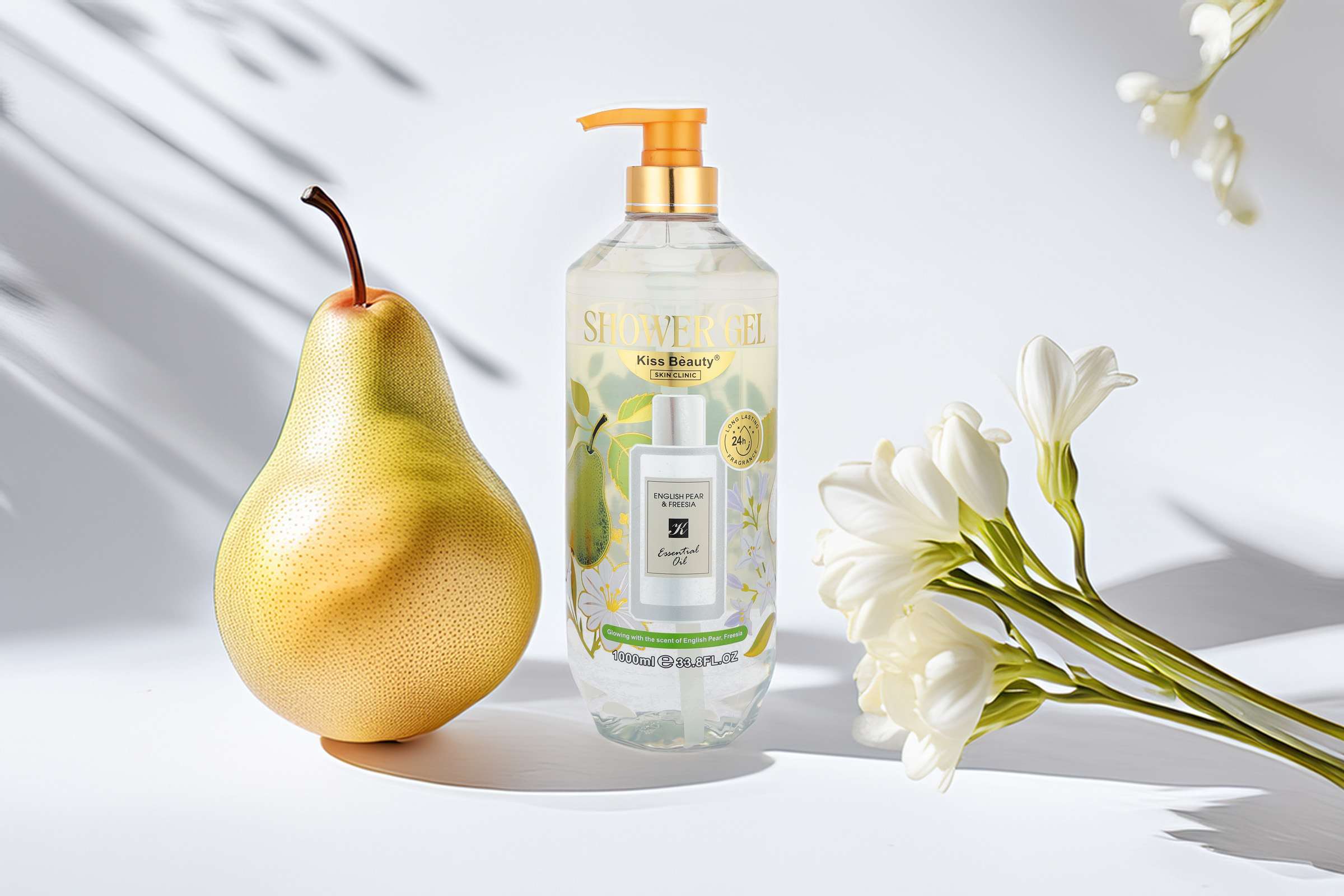 English Pear & Freesia Essential Oil Shower Gel