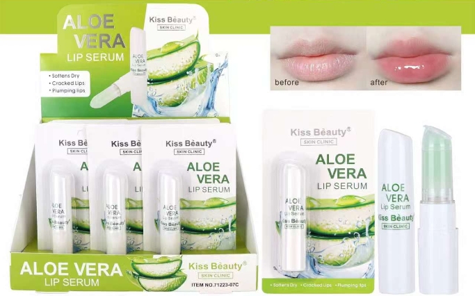 Deeply moisturizing aloe serum repairs and restores dry, peeling lips