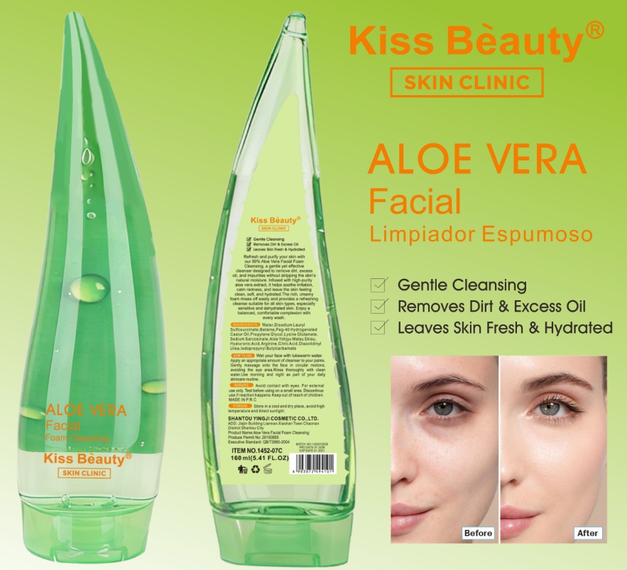 Gentle ALOE VERA Facial Limpiador Espumoso for deep and soothing purification