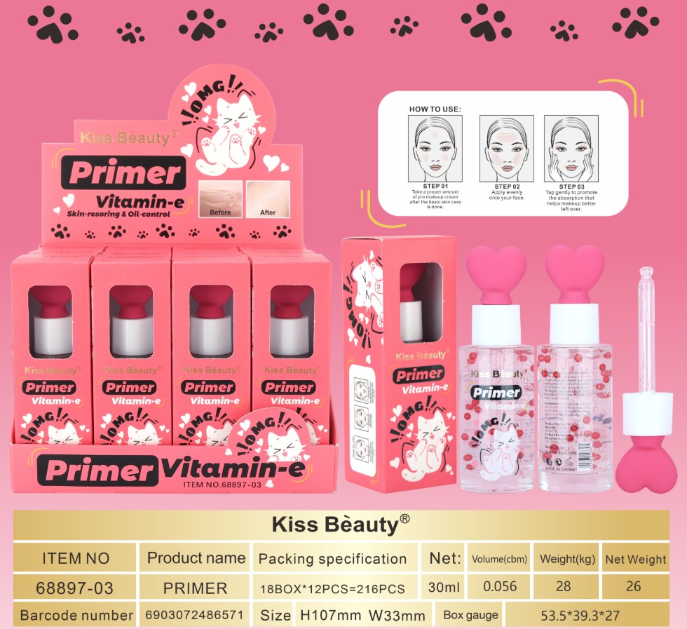 Pink Cat primer smooths pores controls shine and supports foundation