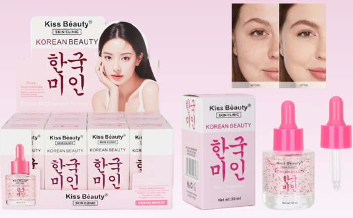 Rose Niacinamide Brightening Serum brightens and strengthens the skin barrier